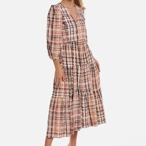 JOIE Tobey Tiered Printed‎ Cotton Midi Dress